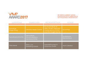VAMP Award 2017 - Die beste Ambient Media Kampagne in Kombination mit Passanten-Interaktion
