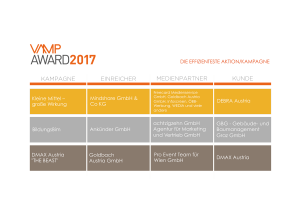 VAMP Award 2017 - Die effizienteste Aktion/Kampagne