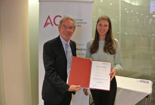 ACB Präsident Christian Mutschlechner mit Jessica Huf, Gewinnerin der BMTA 2018, Foto: Austrian Convention Bureau