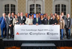 Austrian-Compliance-Enquete 2018 in Laxenburg: Gruppenfoto beim Appell